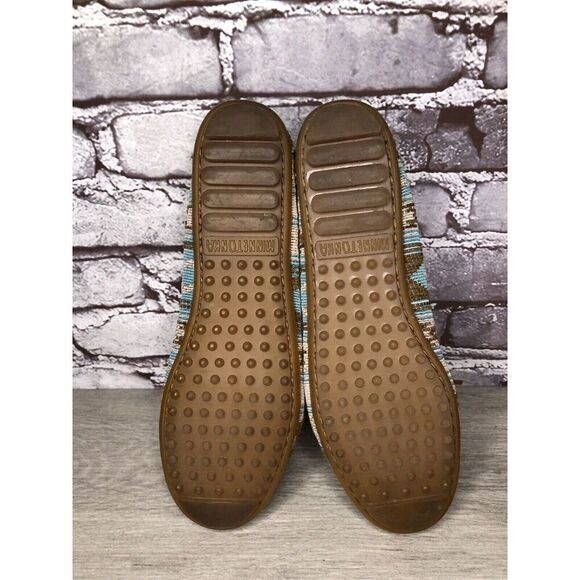 Minnetonka Blue Aztec Southwest Lace Bow Moccasins Shoes Women Sz 9M US/40EU - Picture 14 of 16